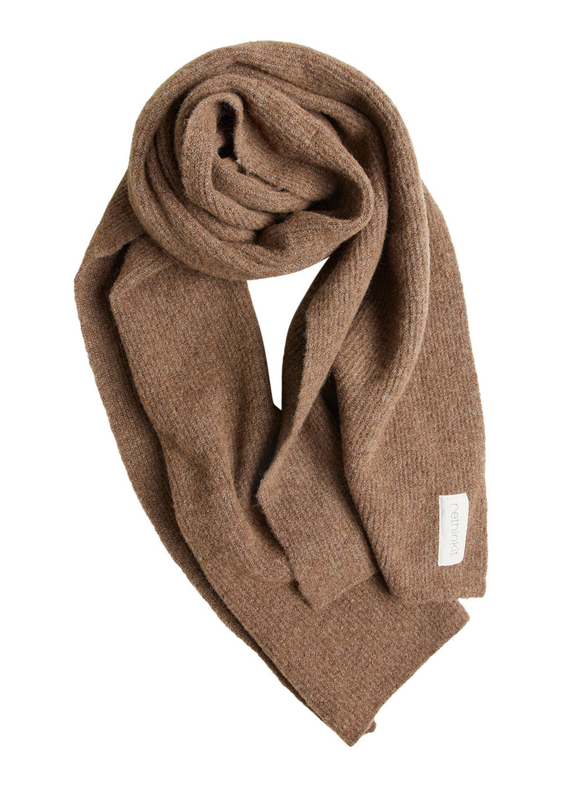 Rethinkit Knitted Wool Wide Scarf SNUG Acc 3237 warm melange brown